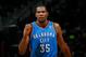 ATLANTA, GA - DECEMBER 10: Kevin Durant #35 of the Oklahoma City Thunder reacts after a basket against the Atlanta Hawks at Philips Arena on December 10, 2013 in Atlanta, Georgia. NOTE TO USER: User expressly acknowledges and agrees that, by downloading and or using this photograph, User is consenting to the terms and conditions of the Getty Images License Agreement. (Photo by Kevin C. Cox/Getty Images)