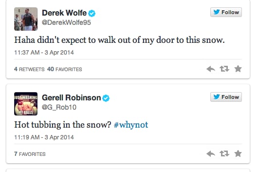 Broncos React to Snow Day on Twitter