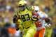 EUGENE, OR - SEPTEMBER 14: Johnny Mundt #83 of the Oregon Ducks runs the ball against the Tennessee Volunteers on September 14, 2013 at the Autzen Stadium in Eugene, Oregon. (Photo by Jonathan Ferrey/Getty Images)