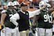 New York Jets head coach Rex Ryan gestures on the sideline during during the third quarter of an NFL football game against the Miami Dolphins Sunday, Dec. 29, 2013, in Miami Gardens, Fla. The Jets won the game 20-7, eliminating the Dolphins from the playoffs. (AP Photo/Lynne Sladky)