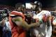 Clemson quarter Tajh Boyd, right, greets Ohio State safety Vonn Bell, left, after Clemson defeated Ohio State 40-35 in the Orange Bowl NCAA college football game, Saturday, Jan. 4, 2014, in Miami Gardens, Fla. (AP Photo/Lynne Sladky)