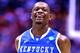 ST LOUIS, MO - MARCH 23: Julius Randle #30 of the Kentucky Wildcats celebrates after defeating the Wichita State Shockers 78 to 76 during the third round of the 2014 NCAA Men's Basketball Tournament at Scottrade Center on March 23, 2014 in St Louis, Missouri. (Photo by Andy Lyons/Getty Images)