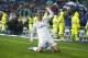 Real's Alvaro Morata celebrates his goal during a Spanish La Liga soccer match between Real Madrid and Rayo Vallecano at the Santiago Bernabeu stadium in Madrid, Spain, Saturday, March 29, 2014. (AP Photo/Andres Kudacki)