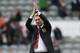 Manchester United's David Moyes celebrates his victory over Newcastle United at the end of their English Premier League soccer match at St James' Park, Newcastle, England, Saturday, April 5, 2014. (AP Photo/Scott Heppell)