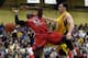 Fresno State's Marvelle Harris (23) is fouled by Siena's Brett Bisping during the second half of a College Basketball Invitational championship series game Wednesday, April 2, 2014, in Loudonville, N.Y. Fresno State won 89-75. (AP Photo/Mike Groll)