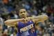 Phoenix Suns guard Gerald Green (14) pulls on his hand during the third quarter of an NBA basketball game against the Minnesota Timberwolves in Minneapolis, Sunday, March 23, 2014. The Suns won 127-120. (AP Photo/Ann Heisenfelt)