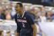 Connecticut forward DeAndre Daniels reacts during the first half of an NCAA Final Four tournament college basketball semifinal game against Florida Saturday, April 5, 2014, in Arlington, Texas. (AP Photo/Eric Gay)
