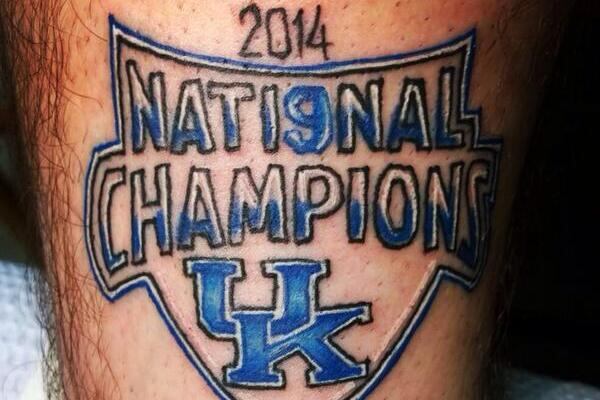 UK 'Champions' Tattooed Fan Headed for Texas; Gets CBS Interview