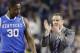 Kentucky head coach John Calipari cheers on players including forward Julius Randle (30) during the first half of the NCAA Final Four tournament college basketball semifinal game against Wisconsin Saturday, April 5, 2014, in Arlington, Texas. (AP Photo/Eric Gay)