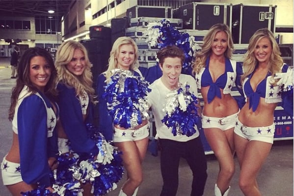 Photo: Shaun White Gets Comfy with Cowboys' Cheerleaders