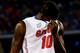 ARLINGTON, TX - APRIL 05: Dorian Finney-Smith #10 of the Florida Gators walks off the court after losing 63-53 to the Connecticut Huskies in the NCAA Men's Final Four Semifinal at AT&T Stadium on April 5, 2014 in Arlington, Texas. (Photo by Ronald Martinez/Getty Images)