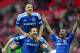 LONDON, ENGLAND - MAY 05: John Terry, Frank Lampard and Ashley Cole of Chelsea celebrate victory after the FA Cup with Budweiser Final match between Liverpool and Chelsea at Wembley Stadium on May 5, 2012 in London, England. (Photo by Shaun Botterill/Getty Images)