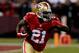 San Francisco 49ers running back Frank Gore warms up before an NFL football game between the San Francisco 49ers and the Atlanta Falcons in San Francisco, Monday, Dec. 23, 2013. (AP Photo/Marcio Jose Sanchez)