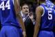 ST LOUIS, MO - MARCH 23: Head coach John Calipari of the Kentucky Wildcats talks to his team against the Wichita State Shockers during the third round of the 2014 NCAA Men's Basketball Tournament at Scottrade Center on March 23, 2014 in St Louis, Missouri. (Photo by Andy Lyons/Getty Images)