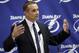 Tampa Bay Lightning general manager Steve Yzerman gestures as he talks about the trade of team captain Martin St. Louis to the New York Rangers Wednesday, March 5, 2014, in Tampa, Fla. The Lightning got Ryan Callahan and a first and conditional second round draft pick in the trade. (AP Photo/Chris O'Meara)