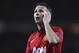 Manchester United's Ryan Giggs leaves the pitch at halftime of the Champions League quarterfinal first leg soccer match between Manchester United and Bayern Munich at Old Trafford Stadium, Manchester, England, Tuesday, April 1, 2014.(AP Photo/Jon Super)