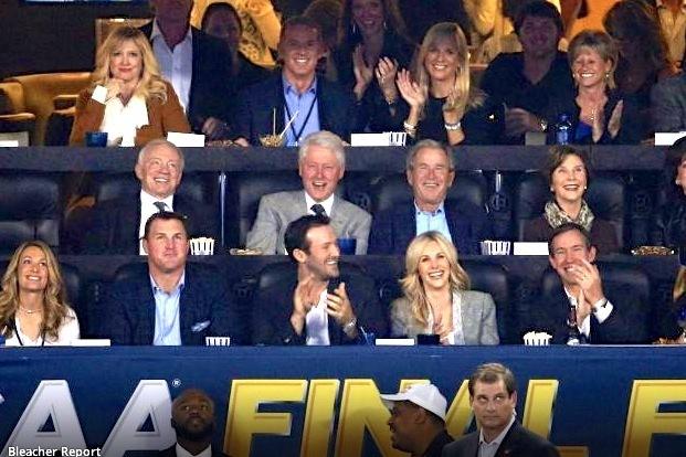 Bill Clinton, George W. Bush Sit in Jerry Jones' 2014 NCAA ...