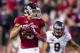 Indiana wide receiver Cody Latimer (3) checks over his shoulder as he rushes the ball into the end zone during an NCAA college football game, Saturday, Nov. 9, 2013, in Bloomington, Ind. Indiana defeated Illinois 52-35. (AP Photo/Doug McSchooler)
