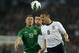 England's Phil Jagielka, right, competes with Republic of Ireland's Simon Cox during their international friendly soccer match at Wembley Stadium in London, Wednesday, May 29, 2013. (AP Photo/Kirsty Wigglesworth)