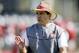 Jan 3, 2013; Miami, FL, USA; Alabama Crimson Tide head coach Nick Saban during practice for the 2013 BCS National Championship game against the Notre Dame Fighting Irish at Barry University. Mandatory Credit: Robert Mayer-USA TODAY Sports