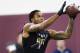 Kelvin Benjamin catches a pass during pro day in front of NFL football scouts at Florida State University on Tuesday, March 18, 2014, in Tallahassee, Fla. (AP Photo/Colin Hackley)