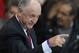 Luiz Felipe Scolari, the coach of the Brazilian national soccer team, gestures as he arrives for the Champions League quarterfinal first leg soccer match between PSG and Chelsea, at the Parc des Princes stadium, in Paris, Wednesday, April 2, 2014. (AP Photo/Christophe Ena)