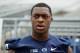 Penn St wide receiver Allen Robinson (8) is interviewed during the NCAA college football team's media day in State College, Pa., Thursday, Aug. 8, 2013. (AP Photo/Gene J. Puskar)