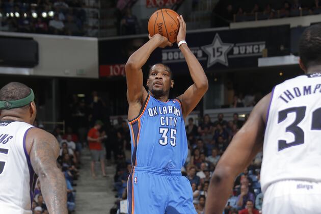 KD's 25-Pt Streak Ends as Thunder Beat Kings