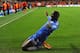 LONDON, ENGLAND - APRIL 08: Demba Ba of Chelsea celebrates scoring their second goal during the UEFA Champions League Quarter Final second leg match between Chelsea and Paris Saint-Germain FC at Stamford Bridge on April 8, 2014 in London, England. (Photo by Mike Hewitt/Getty Images)