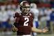 ATLANTA, GA - DECEMBER 31: Quarterback Johnny Manziel #2 of the Texas A&M Aggies argues a call during the the Chick-fil-A Bowl game against the Duke Blue Devils at the Georgia Dome on December 31, 2013 in Atlanta, Georgia. (Photo by Mike Zarrilli/Getty Images)