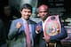 NEW YORK, NY - FEBRUARY 06: Manny Pacquiao, left, and Timothy Bradley stand for photos during the press conference to promote their upcoming WBO welterweight champtionship rematch at New World Stages on February 6, 2014 in New York City. (Photo by Maddie Meyer/Getty Images)