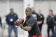 Louisville quarterback Teddy Bridgewater participates in a passing drill for NFL representatives during pro day at the University of Louisville in Louisville, Ky., Monday, March 17, 2014. (AP Photo/Timothy D. Easley)