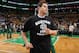 BOSTON, MA - MARCH 30: Kris Humphries #43 of the Boston Celtics gets introduced before a game against the Chicago Bulls on March 30, 2014 at the TD Garden in Boston, Massachusetts. NOTE TO USER: User expressly acknowledges and agrees that, by downloading and or using this photograph, User is consenting to the terms and conditions of the Getty Images License Agreement. Mandatory Copyright Notice: Copyright 2014 NBAE (Photo by Steve Babineau/NBAE via Getty Images)