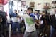 Manny Pacquiao trains on Wednesday, April 2, 2014, at the Wild Card Boxing Club in Los Angeles. Pacquiao is scheduled to fight Timothy Bradley on April 12 in a WBO welterweight title bout. (AP Photo/Nick Ut)