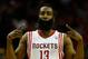 HOUSTON, TX - APRIL 04: James Harden #13 of the Houston Rockets celebrates after hitting a 25 foot three pointer in the fourth period against the Oklahoma City Thunder during a game at the Toyota Center on April 4, 2014 in Houston, Texas. NOTE TO USER: User expressly acknowledges and agrees that, by downloading and or using this photograph, User is consenting to the terms and conditions of the Getty Images License Agreement. (Photo by Scott Halleran/Getty Images)