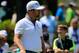 AUGUSTA, GA - APRIL 09: Ryan Moore of the United States waits with his son Tucker during the Par Three Contest prior to the start of the 2014 Masters Tournament at Augusta National Golf Club on April 9, 2014 in Augusta, Georgia. (Photo by Rob Carr/Getty Images)