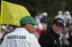 Phil Mickelson talks to his caddie Jim MacKay on the ninth hole during a practice round for the Masters golf tournament Tuesday, April 8, 2014, in Augusta, Ga. (AP Photo/Darron Cummings)