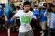Apr 2, 2014; Hollywood, CA, USA; Manny Pacquiao on a speed bag during his media day workout at Wild Card Boxing Club. Mandatory Credit: Jayne Kamin-Oncea-USA TODAY Sports