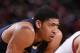 PORTLAND, OR - APRIL 6: A close up shot of Anthony Davis #23 of the New Orleans Pelicans during the game against the Portland Trail Blazers on April 6, 2014 at the Moda Center Arena in Portland, Oregon. NOTE TO USER: User expressly acknowledges and agrees that, by downloading and or using this photograph, user is consenting to the terms and conditions of the Getty Images License Agreement. Mandatory Copyright Notice: Copyright 2014 NBAE (Photo by Sam Forencich/NBAE via Getty Images)