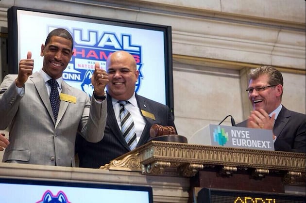 Photos: Kevin Ollie, Geno Auriemma Ring Bell at NYSE