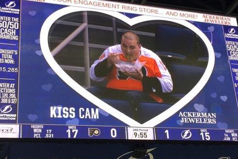 The Tampa Bay Lightning's Kiss Cam Did a Poor Flyers Fan Dirty