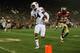 PASADENA, CA - JANUARY 06: Quarterback Nick Marshall #14 of the Auburn Tigers runs for a four-yard touchdown in the 2014 Vizio BCS National Championship Game against the Florida State Seminoles at the Rose Bowl on January 6, 2014 in Pasadena, California. (Photo by Jeff Gross/Getty Images)