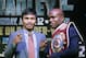 FILE - In this Feb. 6, 2014 file photo, boxer Manny Pacquiao, of the Phillipines, left, poses for a photo with current WBO World Welterweight champion Timothy Bradley of Indio, Ca., during a press conference in New York. Bradley believes former pound-for-pound king Pacquiao has lost his competitive fire heading into Saturday's, April 12, 2014 welterweight rematch in Las Vegas. (AP Photo/Kathy Willens)