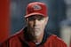 Arizona Diamondbacks' Kirk Gibson paces in the dugout during the fifth inning of a baseball game against the San Francisco Giants, Wednesday, April 2, 2014, in Phoenix. (AP Photo/Ross D. Franklin)