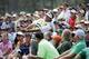 Bubba Watson watches his shot out of the gallery on the 18th hole during the second round of the Masters golf tournament Friday, April 11, 2014, in Augusta, Ga. (AP Photo/Darron Cummings)