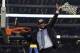 Apr 7, 2014; Arlington, TX, USA; Connecticut Huskies head coach Kevin Ollie waves to fans after cutting down the net following the championship game of the Final Four in the 2014 NCAA Mens Division I Championship tournament against the Kentucky Wildcats at AT&T Stadium. Mandatory Credit: Robert Deutsch-USA TODAY Sports