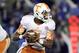 Nov 30, 2013; Lexington, KY, USA; Tennessee Volunteers quarterback Joshua Dobbs (11) passes the ball against the Kentucky Wildcats in the second half at Commonwealth Stadium. Tennessee defeated Kentucky 27-14. Mandatory Credit: Mark Zerof-USA TODAY Sports