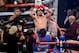 Apr 12, 2014; Las Vegas, NV, USA; Manny Pacquiao celebrates his victory over Timothy Bradley (not pictured) after their WBO World Welterweight Title bout at MGM Grand Garden Arena. Pacquiao won via unanimous decision. Mandatory Credit: Joe Camporeale-USA TODAY Sports