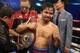 LAS VEGAS, NV - APRIL 12: Manny Pacquiao celebrates his victory over Timothy Bradley at the MGM Grand Garden Arena on April 12, 2014 in Las Vegas, Nevada. (Photo by Jeff Gross/Getty Images)