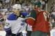 Minnesota Wild defenseman Marco Scandella and St. Louis Blues defenseman Alex Pietrangelo.
